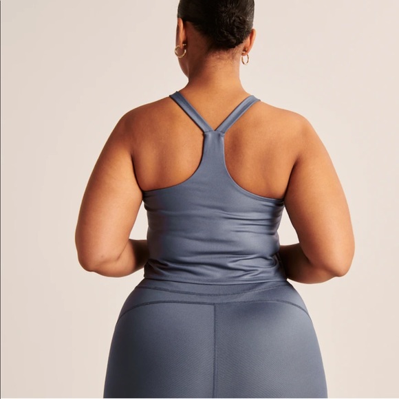 ABERCROMBIE Sheen V-Neck Racerback Tank NWT - Picture 3 of 10